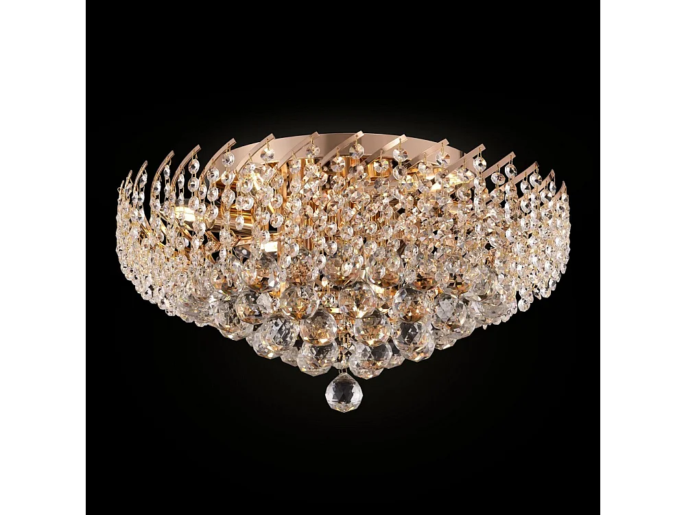 Karolina Plafón Semi Empotrado Oro & Cristal, 9 Luces, E14