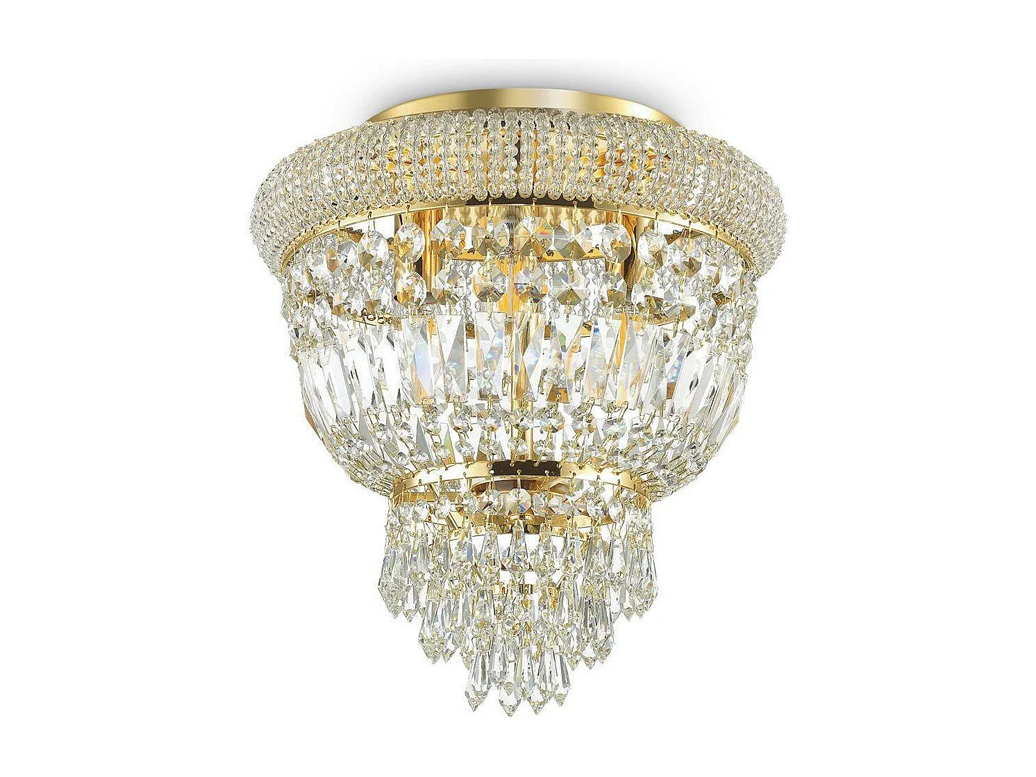 Ideal Lux Dubai Lustre à 3 ampoules au fini laiton, E14