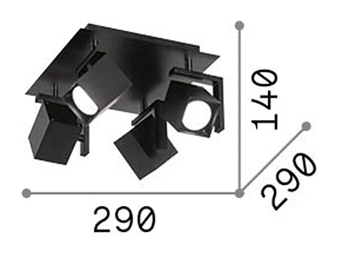 Ideal Lux Mouse Plafonnier 4 Lumières Blanc