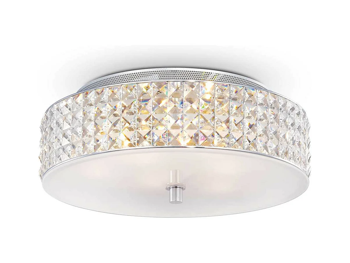 Ideal Lux Roma Plafonnier affleurant moyen à 6 ampoules, chrome, G9