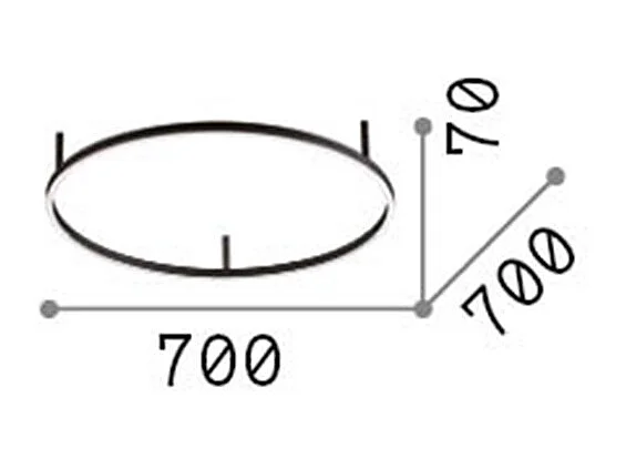 Ideal Lux ORACLE Ringintegriertes LED Halbbündiges Licht Weiß 70cm 3000K