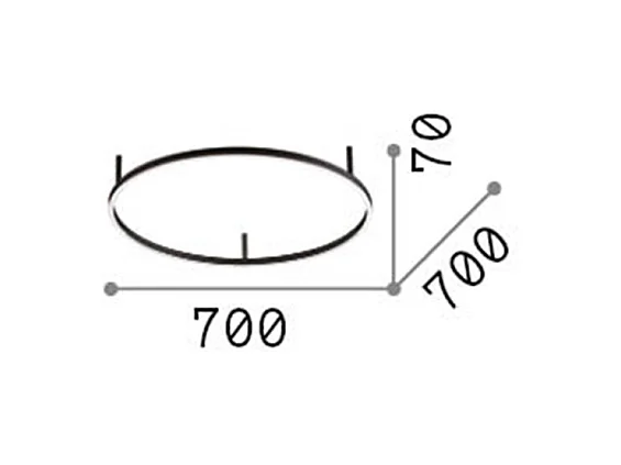 Ideal Lux ORACLE Aro Integrado Led Semi Empotrado Blanco 70cm 3000K