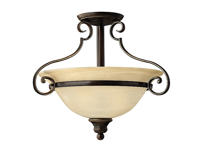 Elstead Cello 2 Ljus Semi Flush Ceiling Light Antik Brons, E27