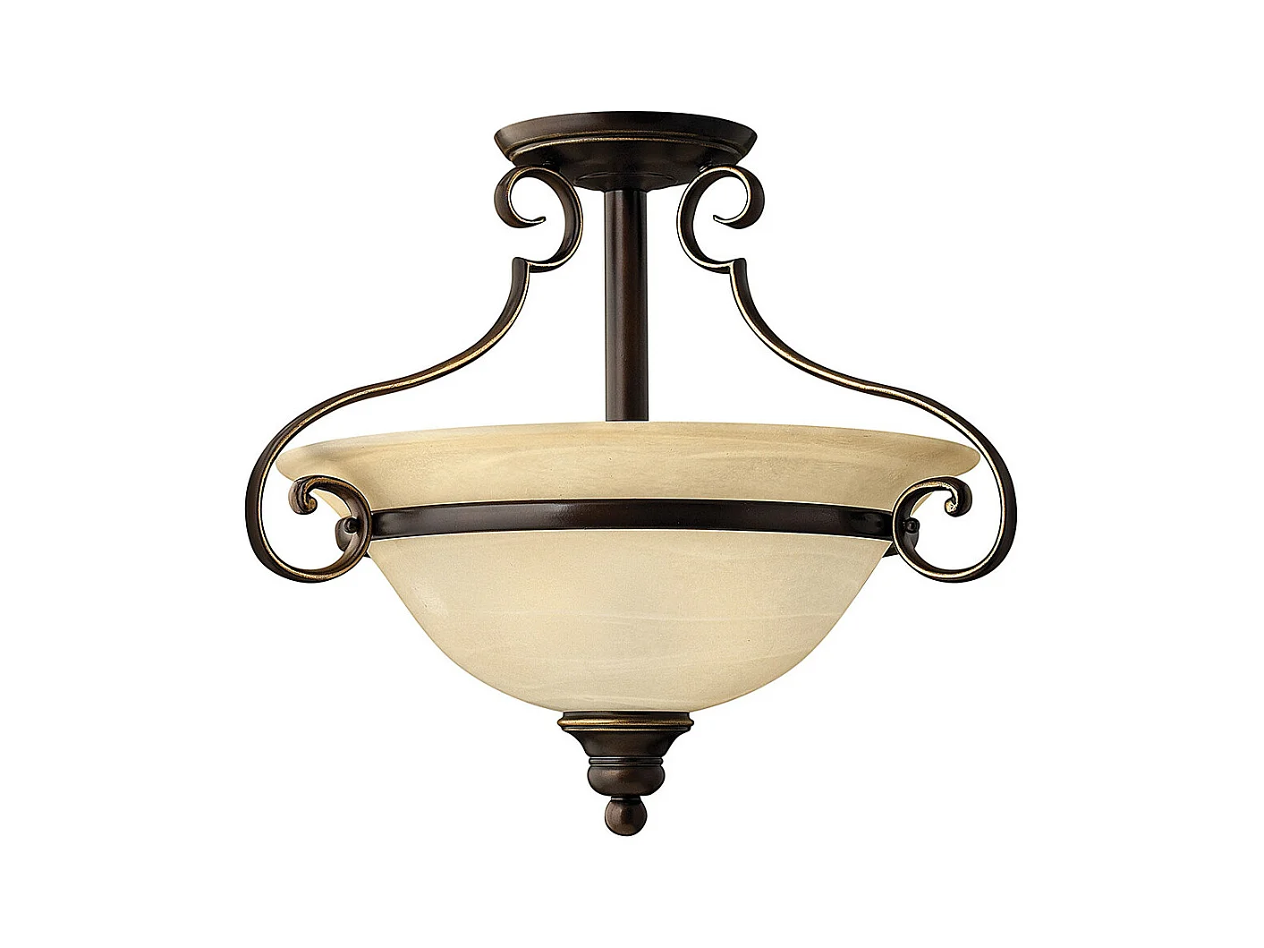 Elstead Cello - 2 Licht Semi Flush Deckenleuchte Antik Bronze, E27