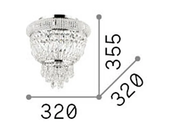 Ideal Lux Dubai - 3 Licht Deckenleuchte Kronleuchter Chrom, E14