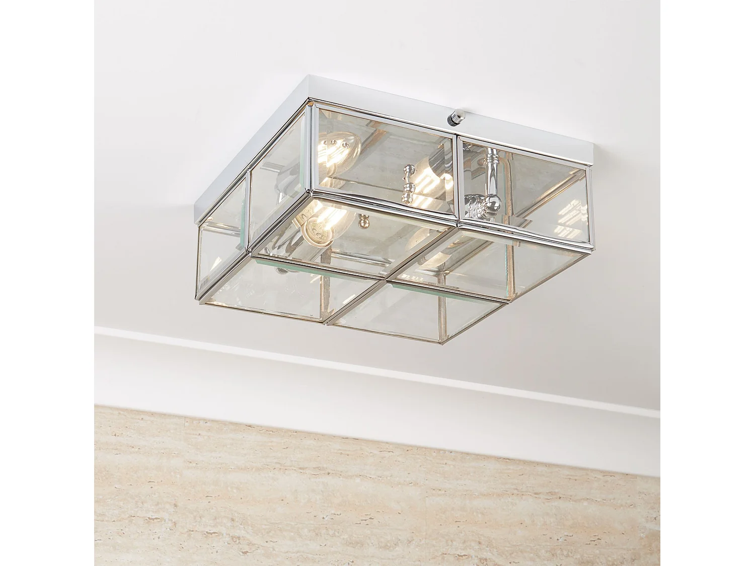 Searchlicht Flush - Unterputzdecke 2 licht Chrome, E14