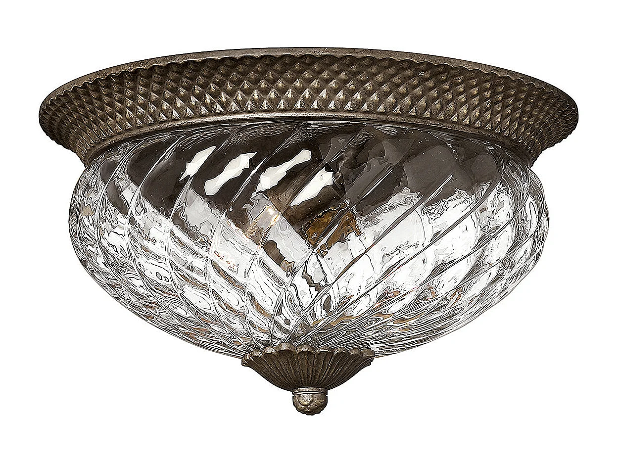 Elstead Plantation 3 Ljus Large Semi Flush Ceiling Light Pearl Bronze, E27