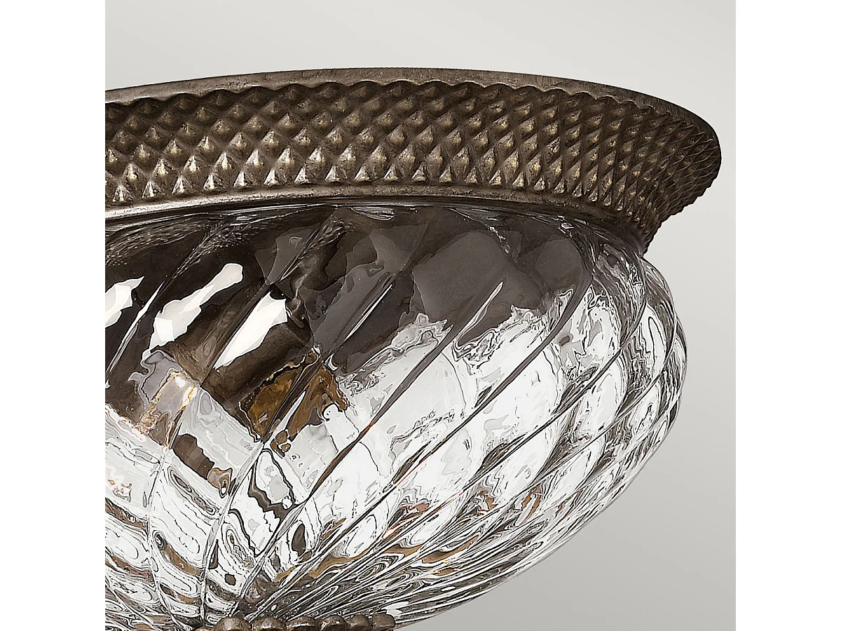 Elstead Plantation 3 Ljus Large Semi Flush Ceiling Light Pearl Bronze, E27