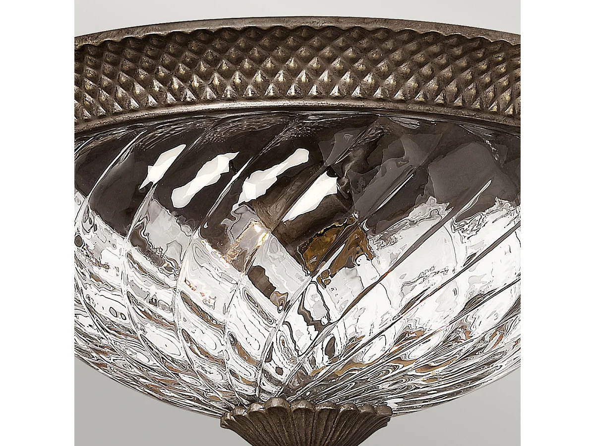 Elstead Plantation 3 Ljus Large Semi Flush Ceiling Light Pearl Bronze, E27