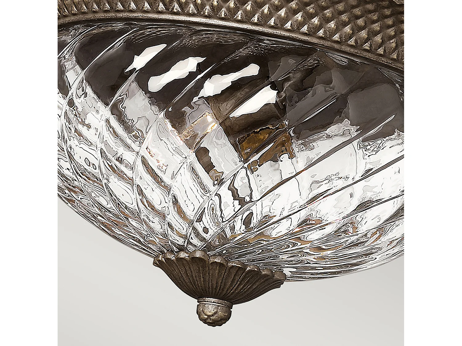 Elstead Plantation 3 Ljus Large Semi Flush Ceiling Light Pearl Bronze, E27