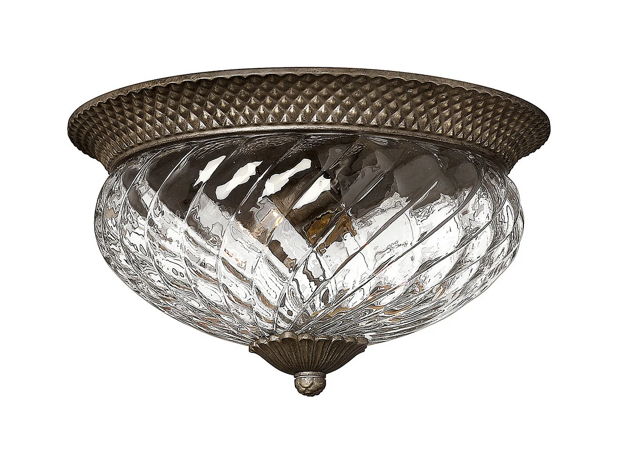 Elstead Plantation - 3 licht Large Semi Flush Deckenleuchte Pearl Bronze, E27