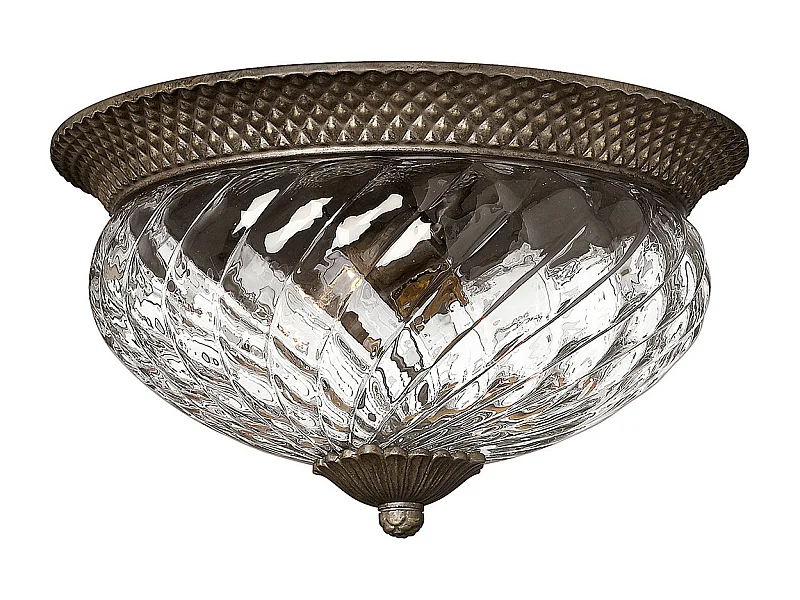 Elstead Plantation - 3 licht Large Semi Flush Deckenleuchte Pearl Bronze, E27