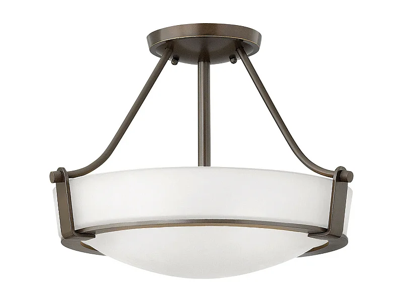 Elstead Hathaway 3 Ljus Small Semi Flush Ceiling Light Bronze, E27