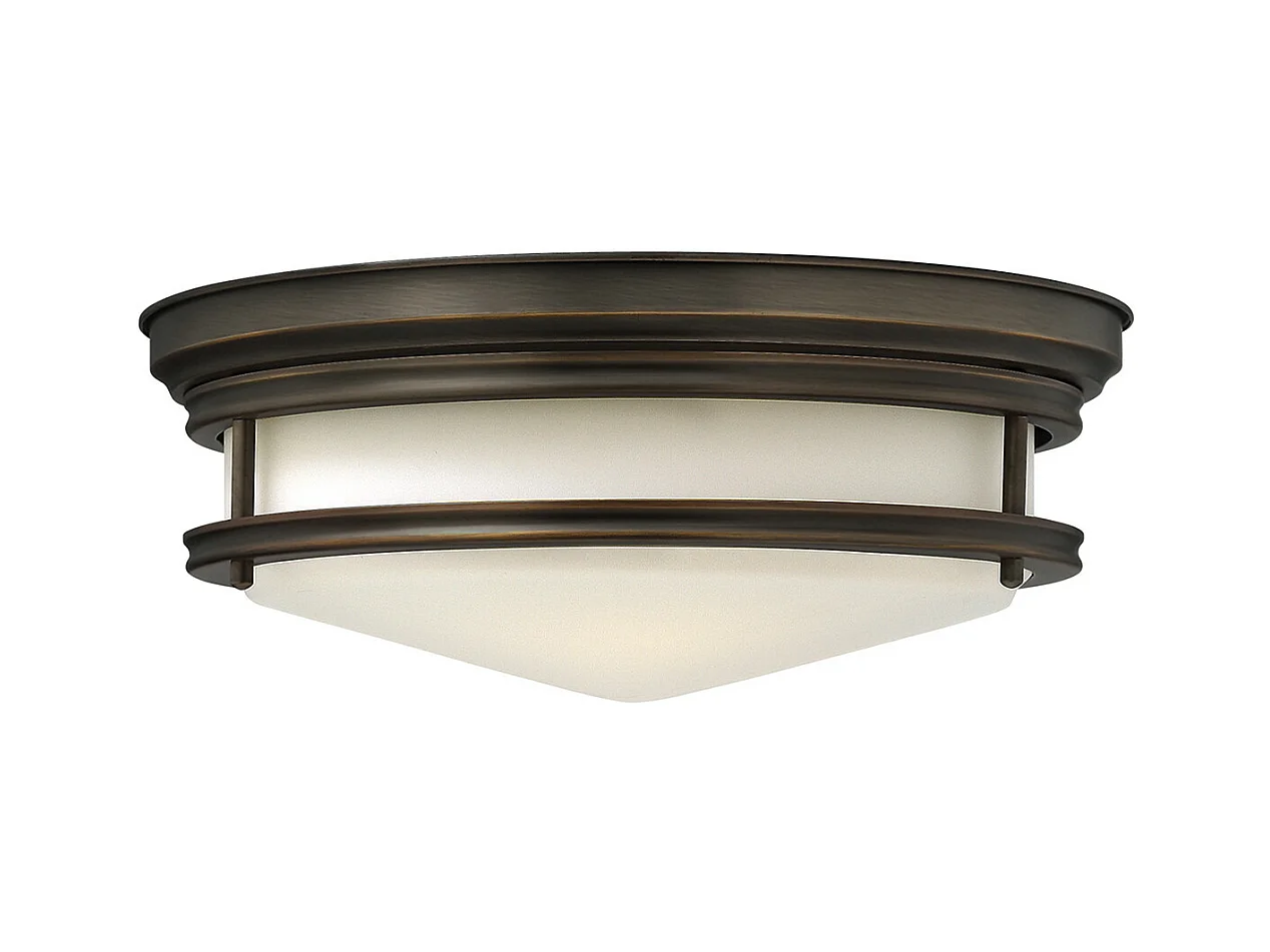 Elstead Hadley Plafonnier semi-affleurant à 3 ampoules, bronze huilé, E27
