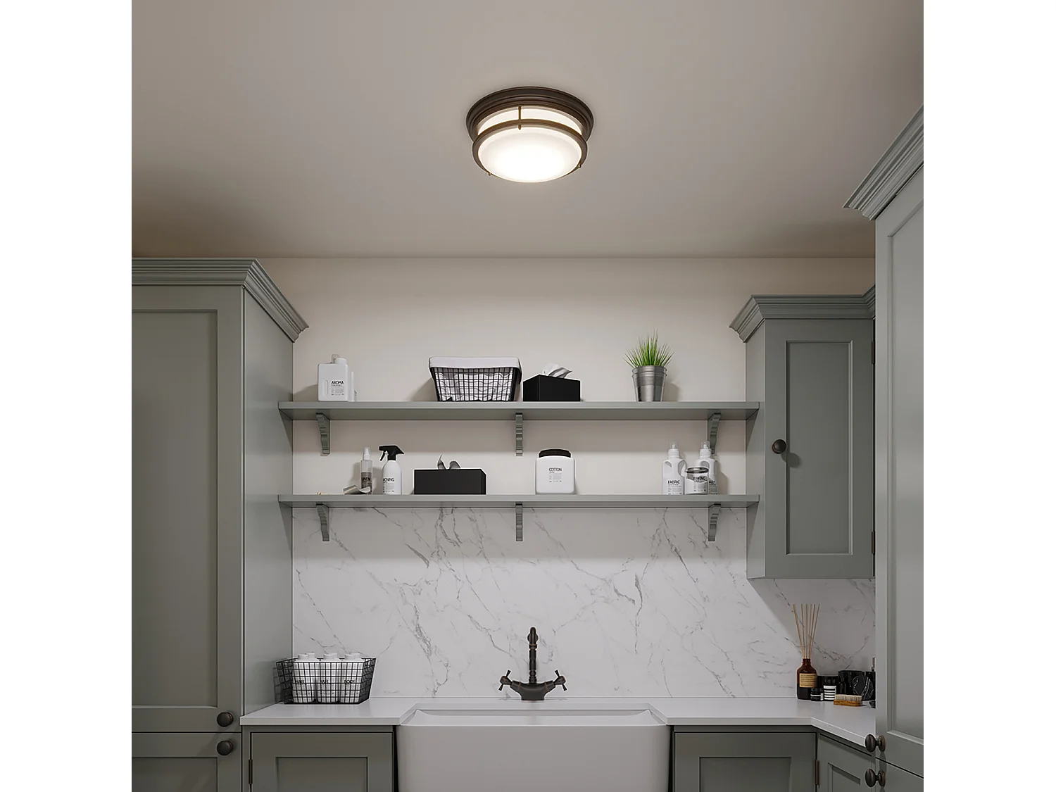 Elstead Hadley - 3 licht Semi Flush Deckenleuchte Öl eingerieben Bronze, E27