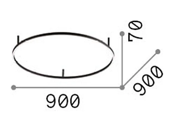 Ideal Lux ORACLE Anello Integrato Led Semi Incasso Luce Bianco 90cm 3000K