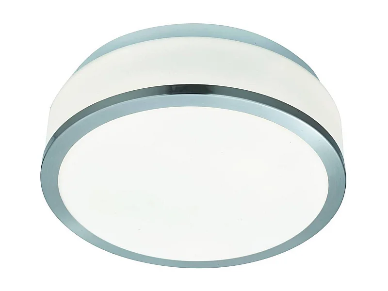 Searchlicht Discs - Badezimmer Flush 2 Lichtdecke Satin Silber IP44, E27