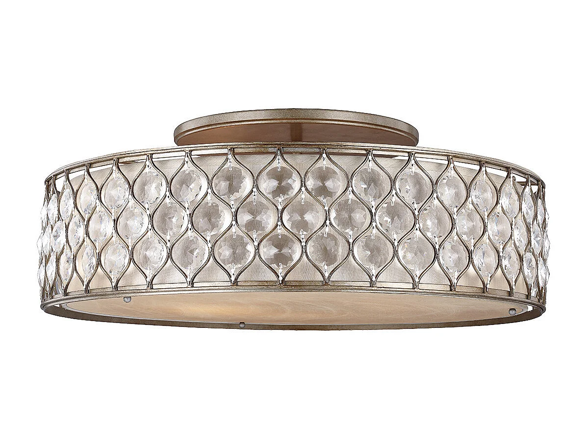 Elstead Lucia Plafonnier à 6 ampoules, argent bruni