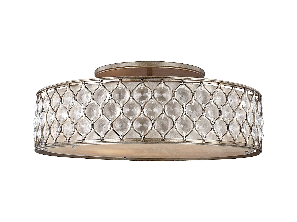 Elstead Lucia - 6 licht Flush licht, brüniertes Silber