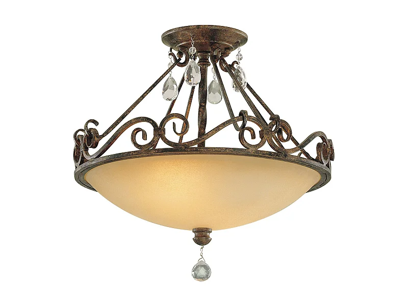 Chateau Feiss 2 licht Semi-Flush licht Mocca Bronze
