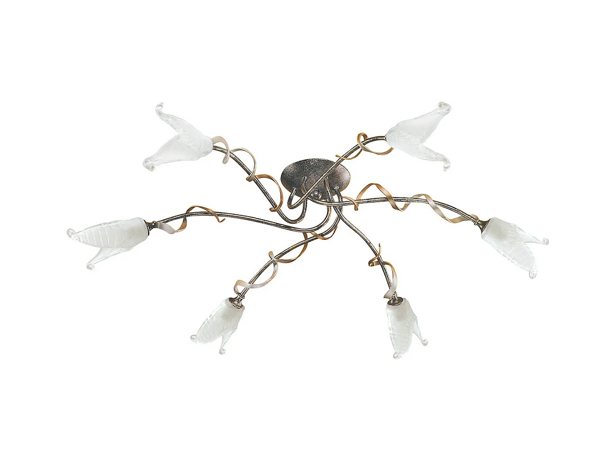 Elstead Fly - Plafoniera multibraccio a 6 luci semi-filo argento, nero, oro, G9