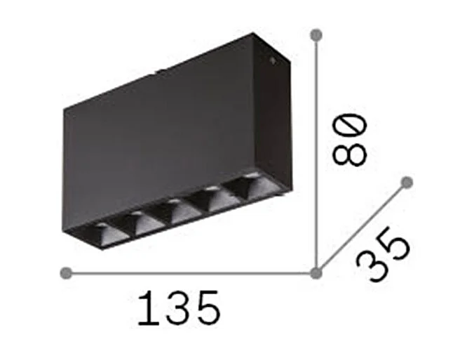 Ideal Lux LIKA - Lampada da soffitto a LED integrata a 5 luci con montaggio superficiale nero 3000K
