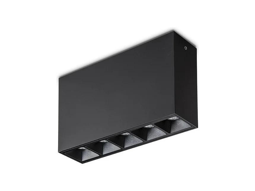 Ideal Lux LIKA - Lampada da soffitto a LED integrata a 5 luci con montaggio superficiale nero 3000K