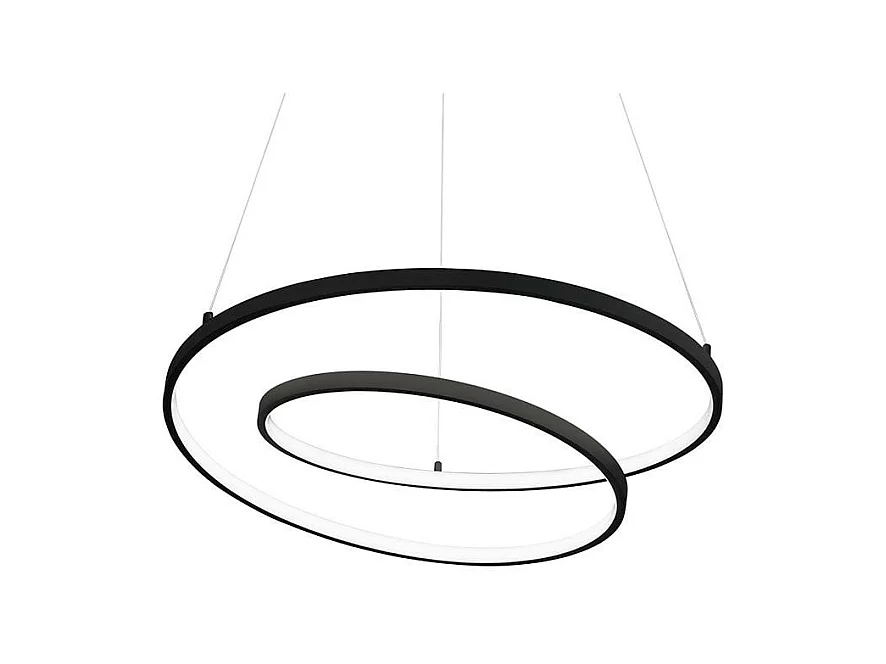 Ideal Lux OZ 80cm integrierte LED-Pendel-Deckenleuchte, Schwarz, 4000K