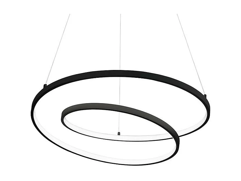 Ideal Lux OZ Lampada da soffitto a sospensione a LED integrata da 80 cm, nera, 4000K