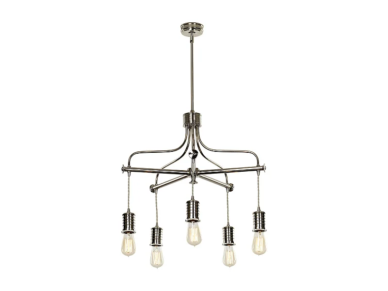 Elstead Douille - Lampadario a 5 luci con finitura nichel lucido, attacco E27