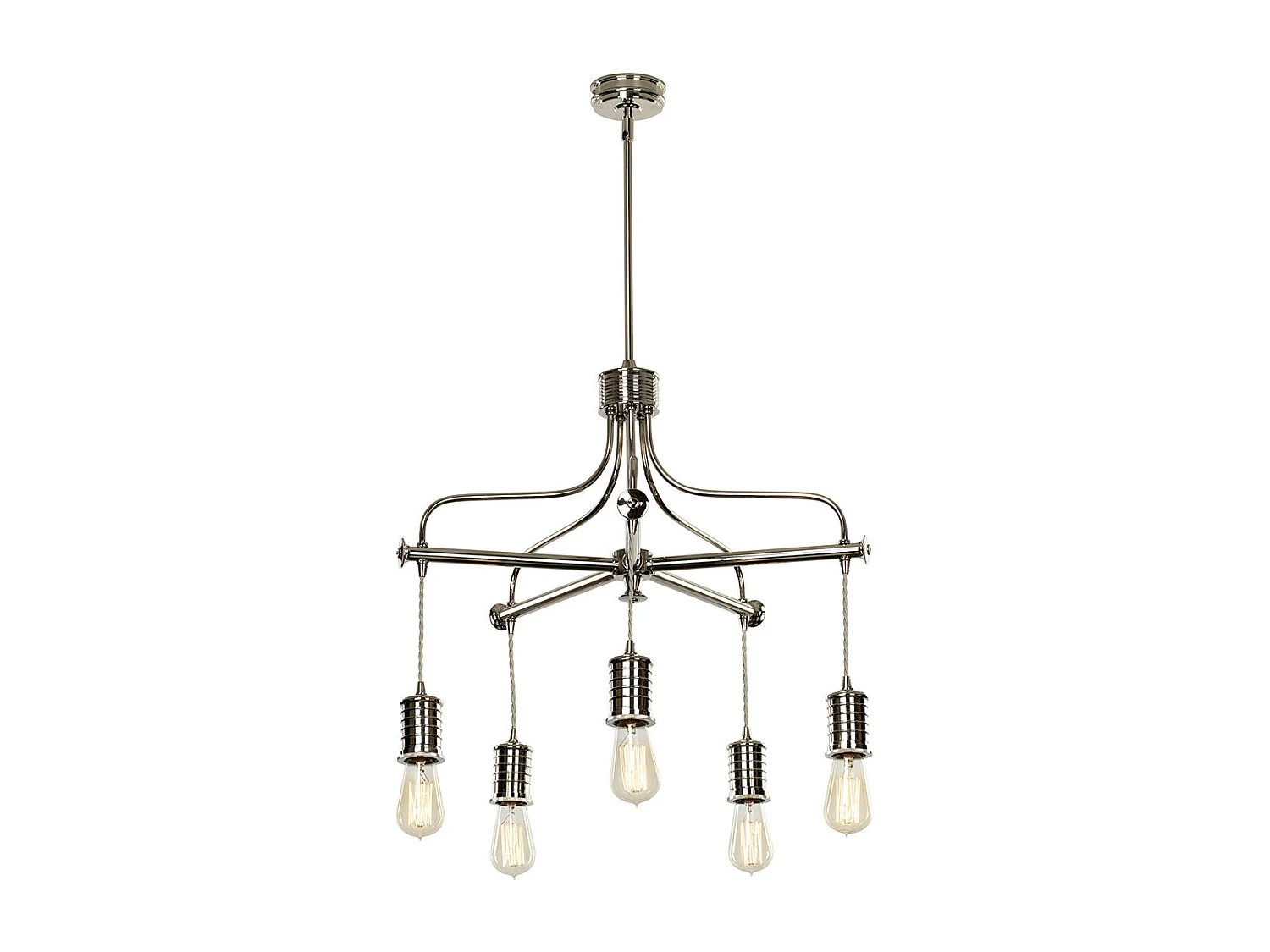 Elstead Douille - Lampadario a 5 luci con finitura nichel lucido, attacco E27