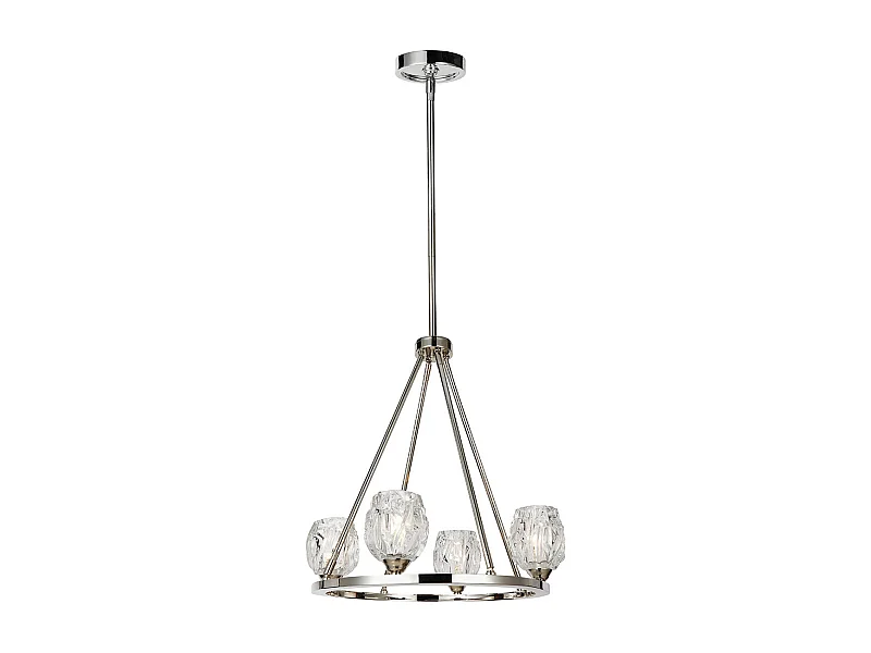 Elstead Rubin - Lampadario a bracci multipli con finitura in nichel lucido a 4 luci, G9