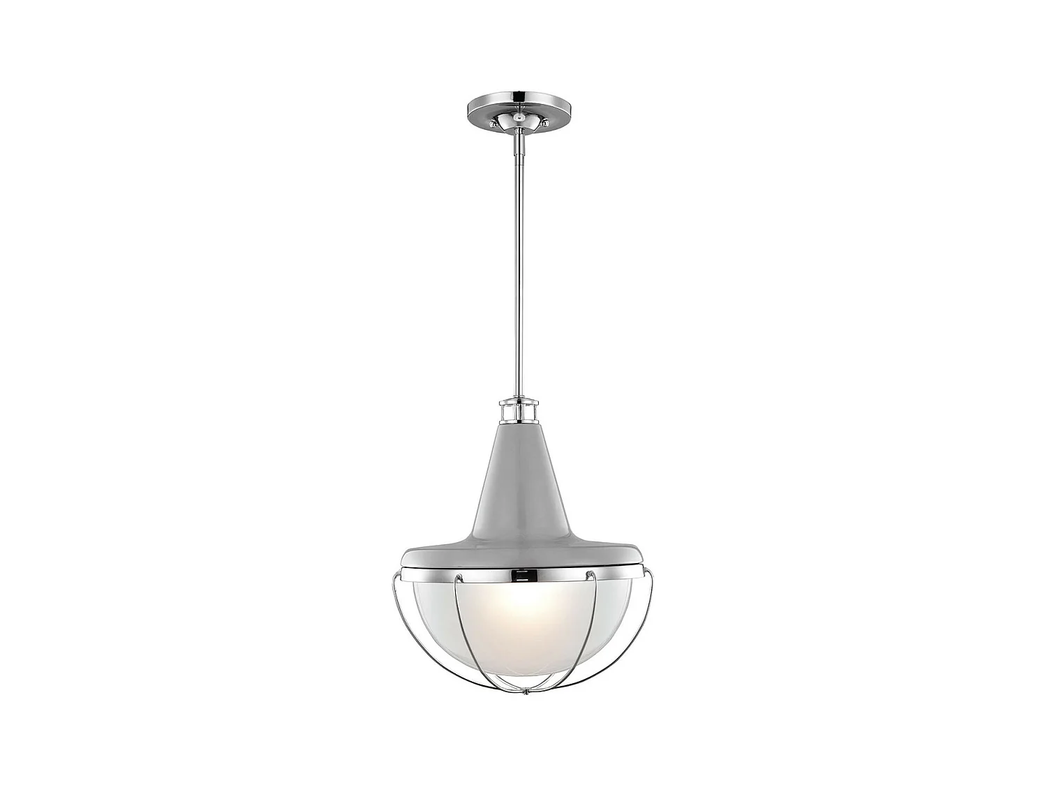 Elstead - Sospensione a soffitto a 1 luce Nichel lucido, grigio, E27