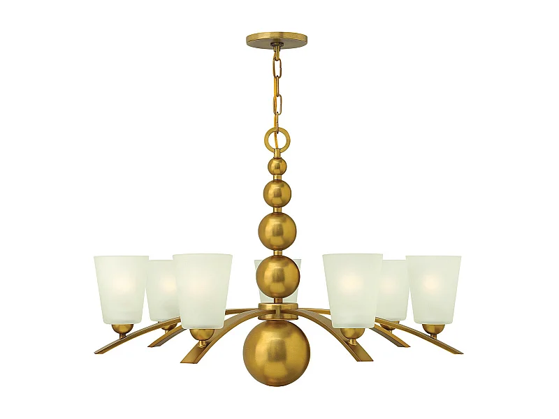 Elstead Zelda - Lampadario a 7 luci multibraccio con finitura vintage in ottone, attacco E27