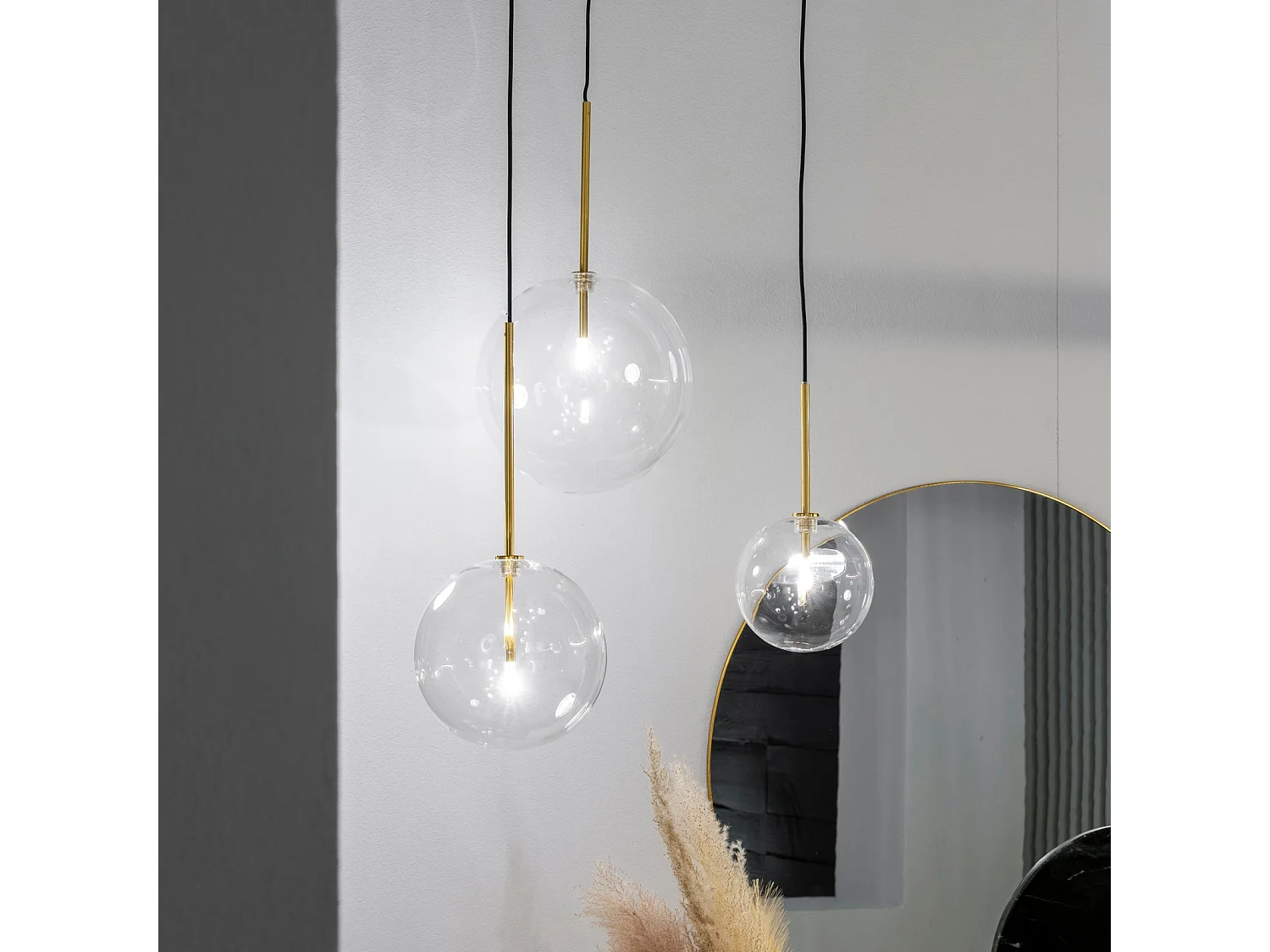Ideal Lux EQUINOXE 20cm Lampa wisząca sufitowa Globe w kolorze bursztynowym