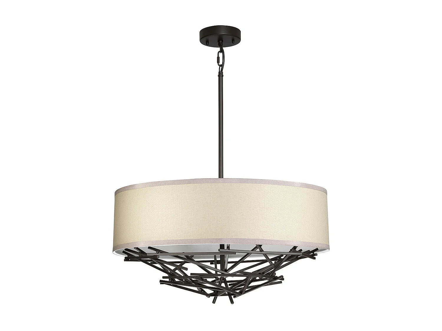 Taiko Suspension 4 Lumières Bronze Ancien