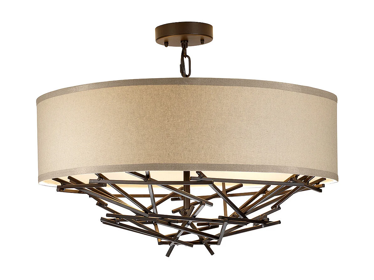 Taiko Suspension 4 Lumières Bronze Ancien