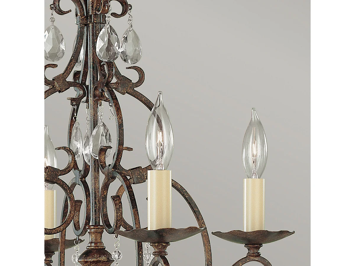 Chateau Lampadario Feiss 4 Luci Bronzo Moka