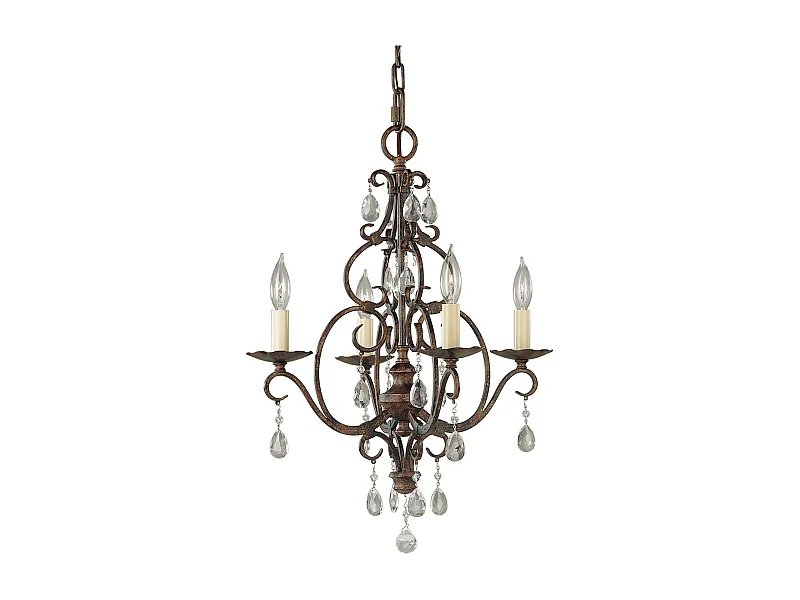 Chateau Lampadario Feiss 4 Luci Bronzo Moka