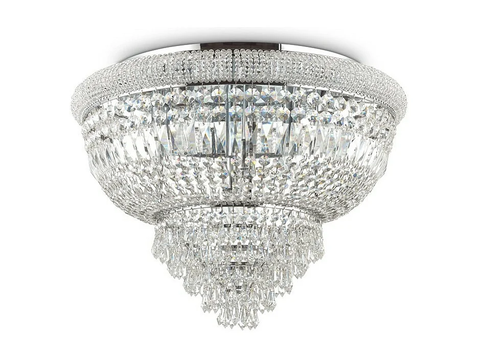 Ideal Lux DUBAI - Lámpara de techo tipo candelabro de interior con 24 luces, cromo, E14