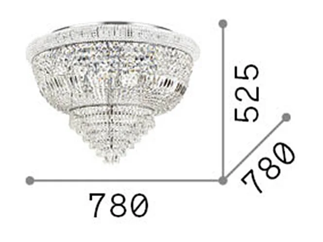 Ideal Lux DUBAI - Lámpara de techo tipo candelabro de interior con 24 luces, cromo, E14