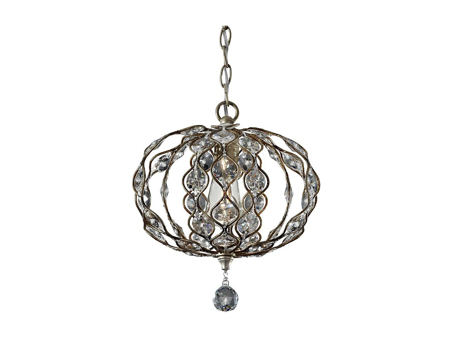 Elstead Leila - 1 heller Deckenanhänger aus poliertem Silber, E27