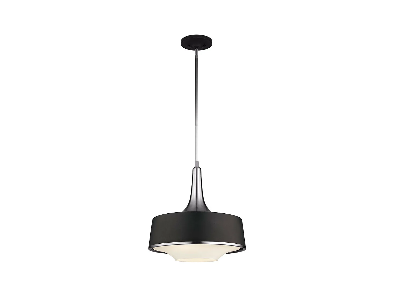 Elstead - Sospensione a soffitto a 4 luci a cupola nera, acciaio satinato, attacco E27