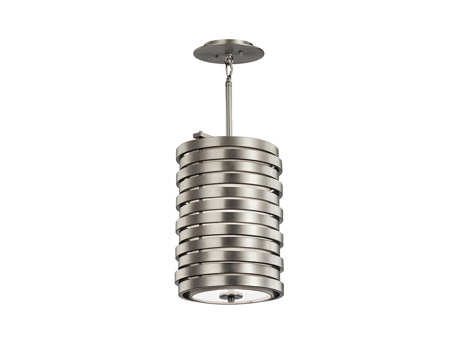 Elstead - 1 runder Anhänger mit leichter Decke, gebürstetem Nickel, E27