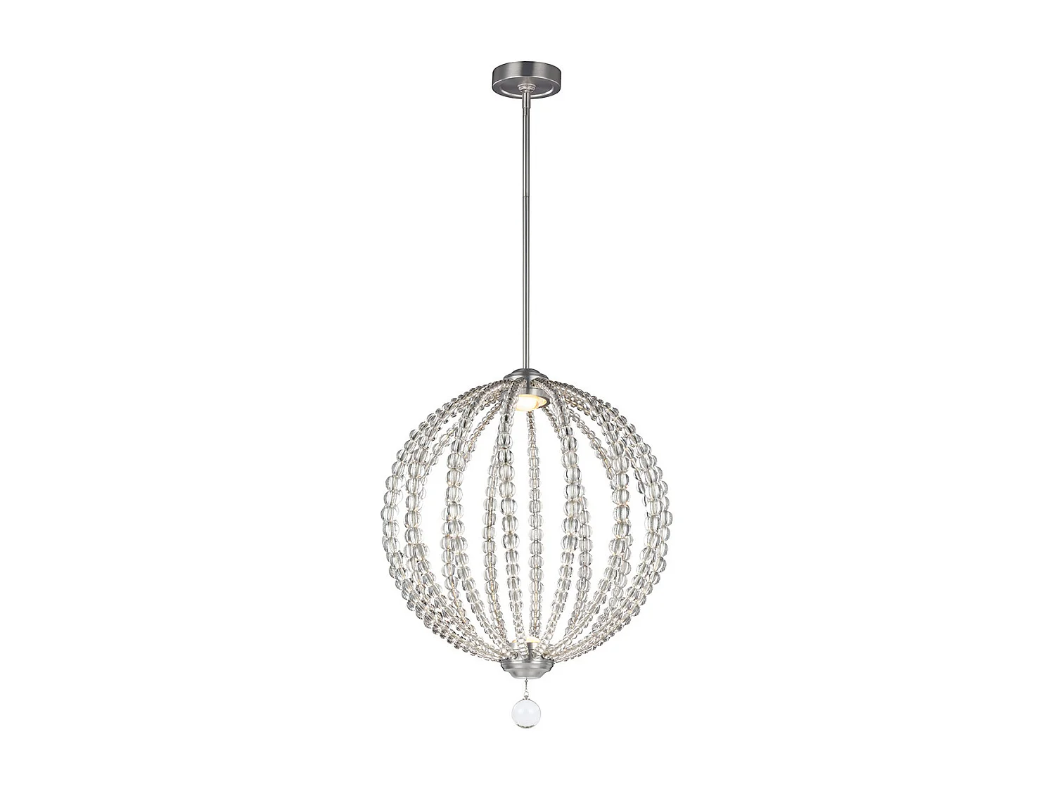 Elstead Oberlin - LED 2 licht Medium Spherical Deckenanhänger Satin Nickel