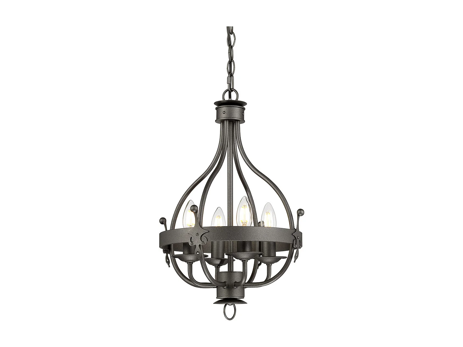 Elstead Windsor - Lampadario 4 Luci Finitura Grafite, E14