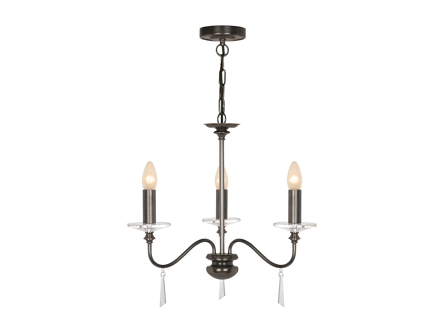 Lampadario a 3 luci Finsbury Park, bronzo antico