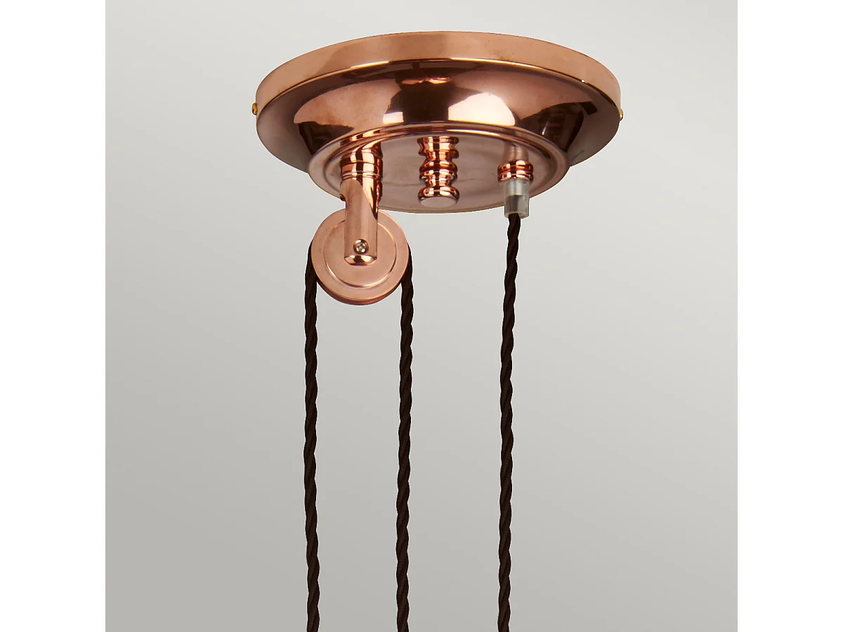 Elstead Provence - 1 licht Rise & Fall Dome Deckenanhänger aus poliertem Kupfer, E27