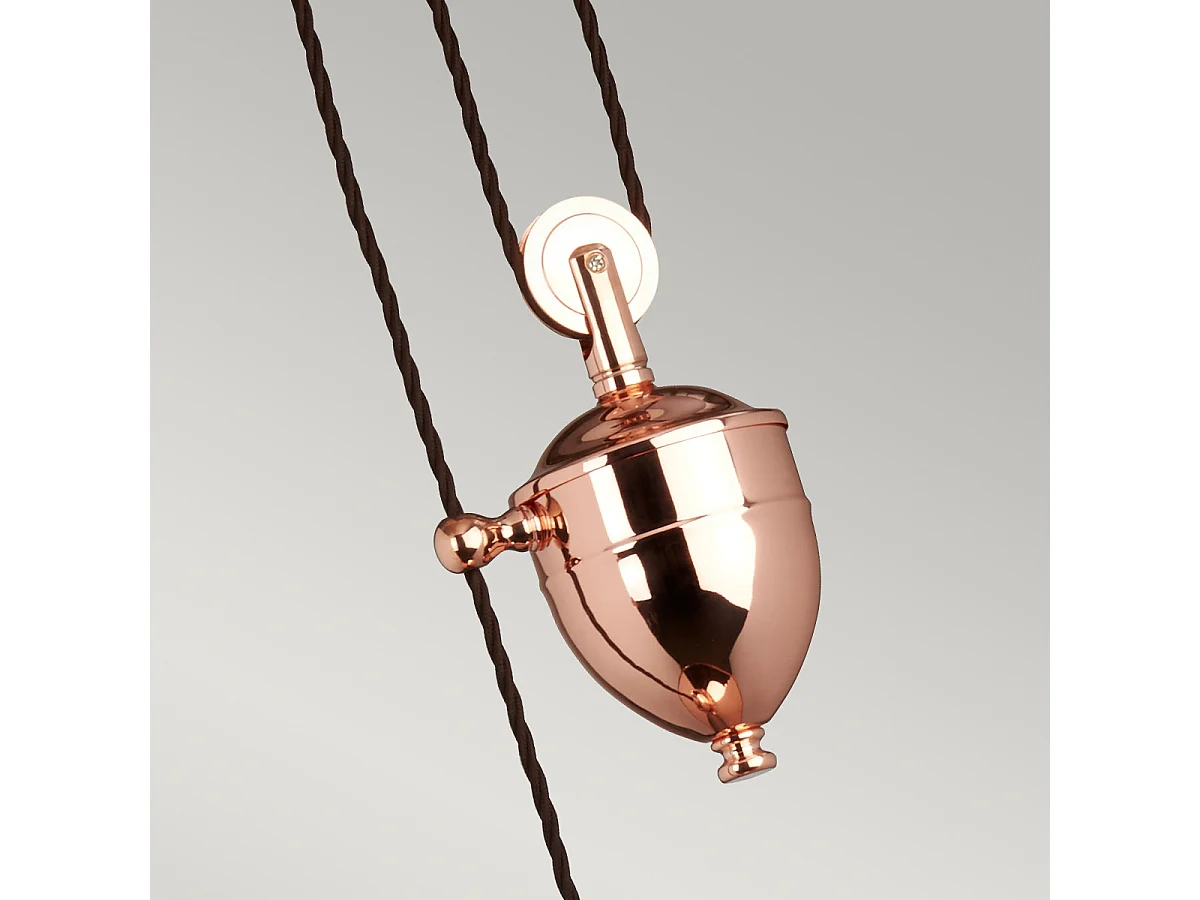 Elstead Provence - 1 licht Rise & Fall Dome Deckenanhänger aus poliertem Kupfer, E27