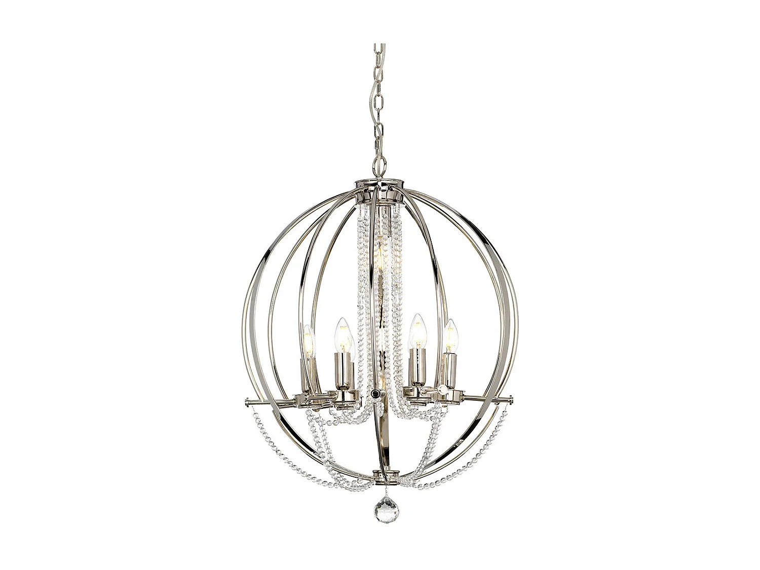 Elstead Cassie - Lampadario a 7 luci nichel lucido